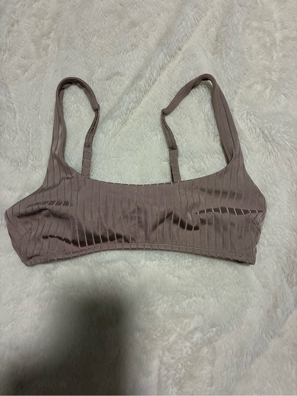aerie Ribbed Mauve Bikini Top